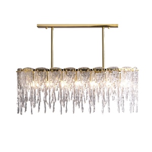 Hiện Đại Trần Nhà Hình Chữ Nhật Sang Trọng Brass Pha Lê Thủy Tinh Đèn Chùm Mặt Dây Chuyền Đèn Cho Nhà Bếp Đảo Đèn Chùm Trang Trí Nội Thất - Product Image 5