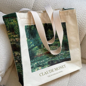 Sac fourre-tout en toile d'art entièrement fonctionnel et élégant "Water Lily Pond 1899" <span class=keywords><strong>de</strong></span> <span class=keywords><strong>Claude</strong></span> <span class=keywords><strong>Monet</strong></span>, excellent pour <span class=keywords><strong>les</strong></span> étudiants et <span class=keywords><strong>les</strong></span> professionnels - Product Image 3