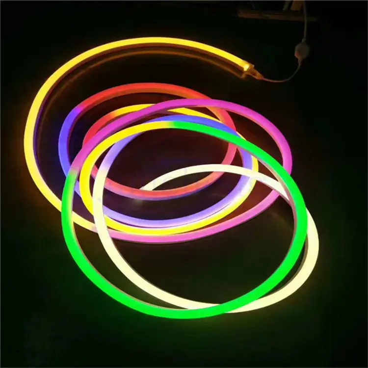Accessibile IP65 RGB corda di 360 gradi tubo flessibile 220V 120 led D16mm mini forma rotonda di 360 gradi 12V neon led flex luce