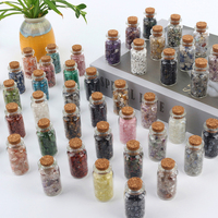 Puces de décoration en cristal naturel Mini spécimens de minerai de guérison Souhaitant une bouteille Drifting Bottle Box Set