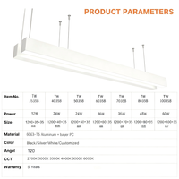 Lampu Gudang LED Linear Besar High Batten Indirect Suspended dengan Pemasangan Linear Tanpa Sambungan