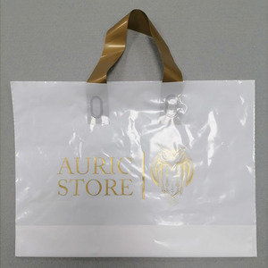 Wholesale Custom White Plastic Bag with Handles Clothing Shoes Packaging Shopping Tote-Bag for Store/Supermarket/Shoppers