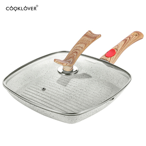 Die Cast 28cm Aluminum <strong>Grill</strong> <strong>Pan</strong> with Non-stick Coating Induction Bottom Cookware <strong>Fry</strong> <strong>Pan</strong> - Product Image 2