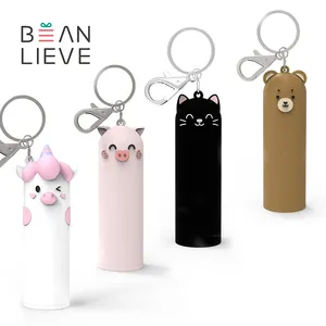 Karikatür sevimli siyah kedi 4800mAh PowerBank Mini seyahat Usb C hızlı şarj taşınabilir anahtarlık güç bankası