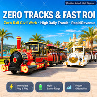 Train touristique sans rails Dotto, électrique/diesel, grande capacité, attraction de parc d'attractions, vente directe d'usine