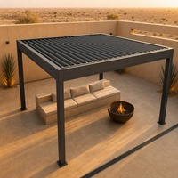 Pergola à lames orientables en aluminium, pavillon, gazebo 3x3 3x4 4x4 4x6 6x6m, moderne, pour jardin, extérieur