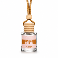 Diffuseur d'aromathérapie pour voiture, bouteille en verre de 8 ml avec bouchon en bois, parfum de biscuits sucrés, longue durée, rechargeable, logo personnalisé, vente en gros OEM