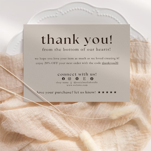 Biglietti <span class=keywords><strong>di</strong></span> Ringraziamento Moderni Personalizzabili per Piccole Imprese, Possibilità <span class=keywords><strong>di</strong></span> Aggiungere il Tuo Logo, Dimensioni Personalizzabili - Product Image 1