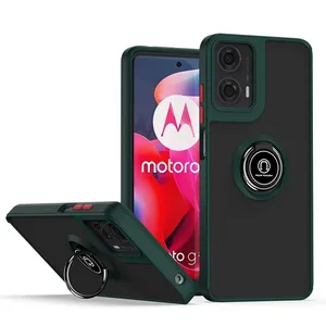 摩托罗拉Moto G24 G04 G触控笔5g 2024最畅销哑光硬电脑外壳，带环架防震手机套