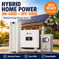 Système de stockage d'énergie domestique modulaire monocristallin TUV pour alimentation hybride hors réseau/sur réseau 50 kW, prêt pour l'installation en mer (SEA), 220 V/230 V