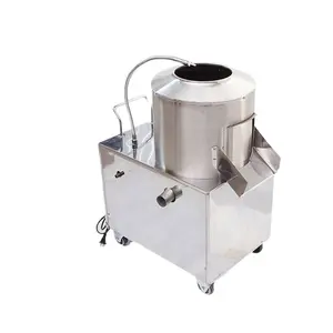 Macchina automatica commerciale elettrica per pelapatate allo zenzero tipo verticale fabbriche alimentari include frutta aglio mais Peeling