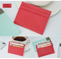 Dompet Kartu Kredit Kulit Saffiano Logo Warna Kustom Pria Wanita, Dompet Kartu Minimalis Tipis