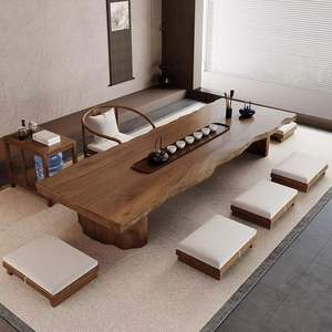 Japanese Style Wooden Slab Coffee <b>Table</b> Handmade <b>Low</b> Tea <b>Table</b> For Living Room Meeting Use - Product Image 4
