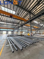 Poste de Alumbrado Público Cónico de 6M, Q235B, de Alta Resistencia, Galvanizado en Caliente por Ambos Lados, Recubrimiento en Polvo Naranja de >70um, Brazo Único de 1.2M