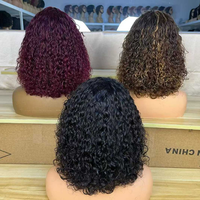 Perruque ondulée entièrement fabriquée à la machine en cheveux humains, vente en gros, perruque en cheveux humains vierges fabriquée à la machine pour femmes