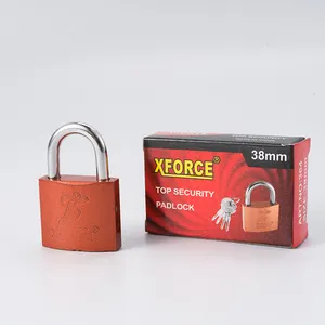 Nieuwe Product Hard Staal Lock Groothandel Cerrar Fechadura Ijzer Hangslot Cross Rood Koper Lock Beam Pad Sloten