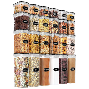 Hot Selling 24 Pack BPA Free Plastic Airtight Stackable Kitchen Pantry Storage Bins & Boxes Food Storage Containers Set Lids