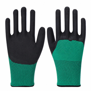 Guantes de Trabajo de Seguridad Transpirables Antideslizantes Recubiertos de Látex y Espuma de Poliéster de Calibre 13, Reforzados y con Recubrimiento Verde - Product Image 6