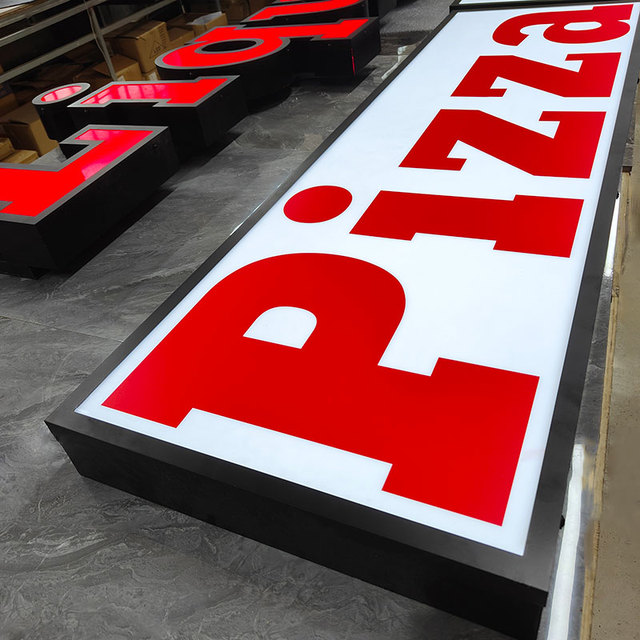 Outdoor Lighted Storefront LED Acrylic Sign Board Letter Logo Lightbox Signage LED Advertising Light Box for Shop Restaurant