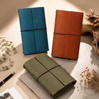 Carnet de voyage personnalisé rechargeable en cuir A5 B6, couverture en cuir PU vintage avec emplacements pour cartes et porte-stylo