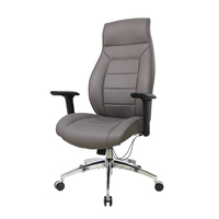 Chaise de bureau de direction en cuir de luxe moderne avec design ergonomique, hauteur réglable, fonction pivotante, chaise de direction
