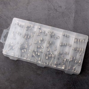 Glass Fuse Tubes 120pc Cartridge Fuses Clear Plastic Box Home Use Auto Repair Kit - Product Image 2