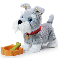 Jouet en peluche pour enfants Tumama, chien Schnauzer intelligent à commande vocale, chiot IA, chien intelligent qui marche, s'assoit, jouet musical en peluche