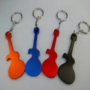 Portachiavi in metallo apribottiglie colorato tipo chitarra in lega di alluminio apriscatole Mini apriscatole per strumenti musicali W23-562
