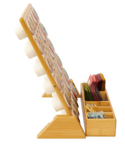 Tiroir en bois de bambou de comptoir peu encombrant support de dosette de café et organisateur de tasse K organisateur de dosette de café en bambou pour <span class=keywords><strong>Dolce</strong></span> <span class=keywords><strong>Gusto</strong></span> - Product Image 4