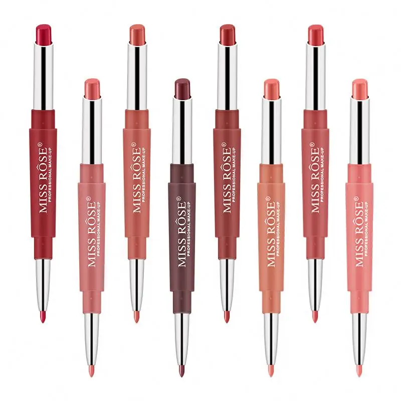 Miss Rose 20 colores delineador de labios de larga duración lápiz de labios mate impermeable hidratante lápices labiales maquillaje contorno cosméticos