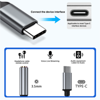 Adaptateur Jack Audio USB Type C 3,5 mm Femelle, Dongle Audio Aux USB C en Plastique avec Feuille de PVC pour iPhone 15 Pro et Samsung S23