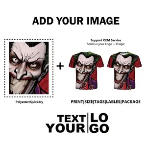 Camiseta con estampado 3d para hombre, camiseta divertida del personaje del Joker con póker, camiseta personalizada con impresión completa