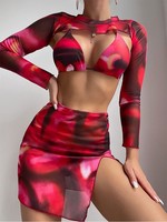 Maillot de bain rouge nu Sexy, modèle de luxe, Micro Plus, Bikini trois pièces, nouvelle collection 2022