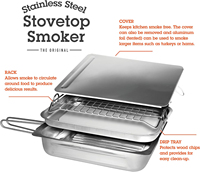 Boîte à fumée en acier inoxydable, fumoir à charbon de bois robuste pour cuisinière, idéal pour la grillade et le camping