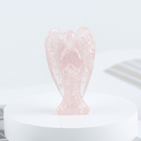 Figurine d'ange en résine artisanale avec gravier de pierre de jade naturelle, best-seller, pour la décoration intérieure, la guérison et la bonne chance