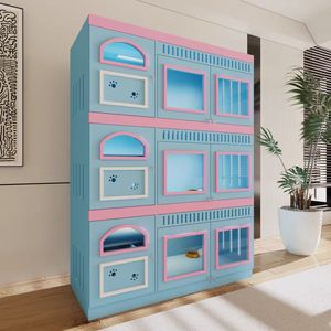 Casa de Lujo para Gatos de Vidrio y Madera con Diseño de Recinto Interior, Moderna Villa para Gatos para Tiendas de Mascotas, Hoteles para Gatos y Uso Doméstico - Product Image 1