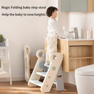 Nouvelle échelle de marche stable pour enfants 2026, échelle pour bébé en PE, marchepied <span class=keywords><strong>pliable</strong></span> et réglable pour lavabo domestique, vente en gros - Product Image 1