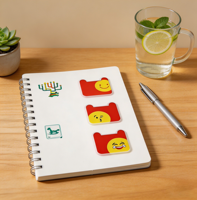 Individuelles Logo-Design A5 Spiralgebundenes Kunstdruck-Hardcover-Notizbuch; Happy Face Tägliches Notizbuch mit Spiralbindung; Notizbuch für Kinder