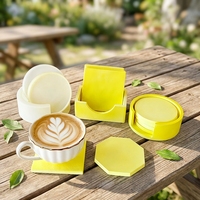 Kit de moules en silicone pour résine époxy DIY, moules ronds et carrés pour sous-verres, boîte de rangement pour artisanat en plâtre, décoration de la maison