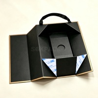 Maßgefertigte Faltbare Einzelflaschen-Weinverpackung Geschenkbox mit Griff Kartonverpackung für Rotwein & Champagner Tragbare Box