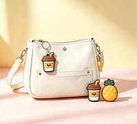 Lot de breloques personnalisées en PVC sur le thème des aliments (café, biscuits, dessins animés) en boîte colorée 03 Fujian pour boucles de sabots et pendentifs de sac mignons