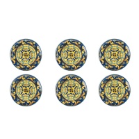 Ensemble de 6 assiettes à pizza modernes pour fêtes, compatibles lave-vaisselle et micro-ondes, en porcelaine Trinacria, 31 cm, multicolores, Excelsa