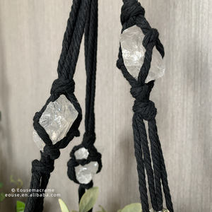 Bohème fait à la main coton tissé <span class=keywords><strong>macramé</strong></span> plante cintres <span class=keywords><strong>macramé</strong></span> porte-<span class=keywords><strong>Pot</strong></span> <span class=keywords><strong>macramé</strong></span> <span class=keywords><strong>suspendu</strong></span> porte-plante jardin cristal EH2504061 - Product Image 5