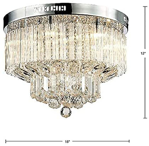 Crystal <b>Chandelier</b> E26 LED 3500K Warm White Gold Body Adjustable Height Mounted Living Room Ceiling <b>Light</b> High Brightness 30000H - Product Image 2