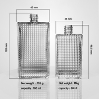 50ml 향수 스프레이 향수 병 깨지지 않는 핫 세일 사각형 Glyph 나선형 유리 병 제조 업체