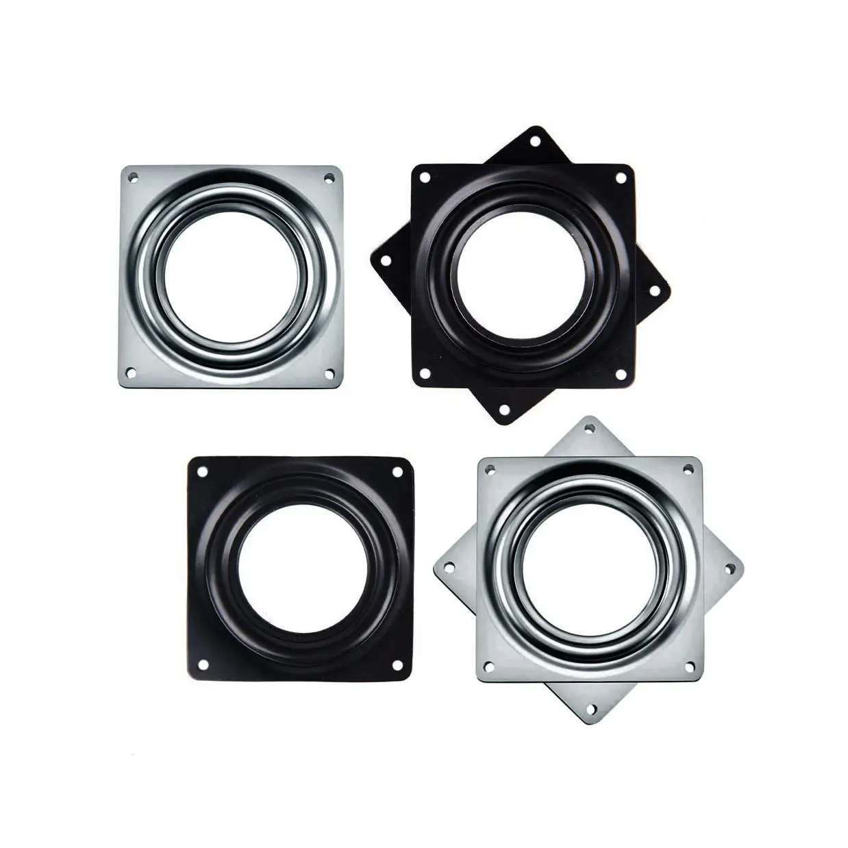 Custom Wholesale Black Swivel Zinc Plate 100LB Capacity Square 4 Inches Lazy Susans Turntable Bearings