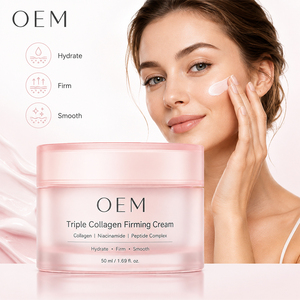 Crème hydratante coréenne OEM à la niacinamide et à l'élastine, anti-rides, triple collagène, hydratation <span class=keywords><strong>intense</strong></span> pour le <span class=keywords><strong>visage</strong></span>, soin de la peau, 50g - Product Image 1