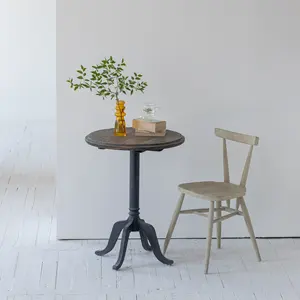 Table basse en bois de pin blanc recyclé, en acier, vintage, rustique, pour salon, vente en gros