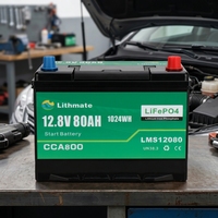 Batterie de démarrage au lithium LiFePO4 12V pour générateur à démarrage électrique, batterie de voiture 12V 80Ah