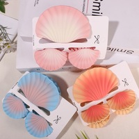 3 pcs/set New Colorful Shell Claw Metal Metallic Gradient Design Shark Clip Plastic Hair Accessory for Cute Women